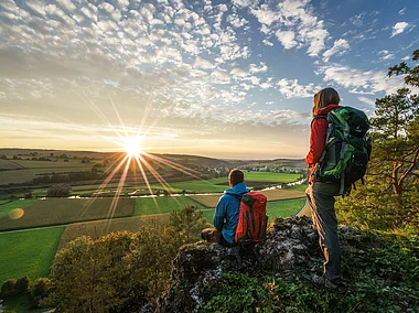 Sonnenuntergang auf den Burgsteinfelsen